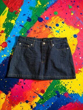 APC Dark Wash Denim Mini Skirt Size Large